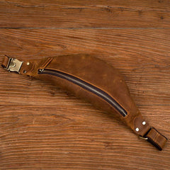 Vintage Brown Mens Leather Mens Fanny Pack Brown Waist Bag Hip Pack Belt Bag Bum bag for Men - iwalletsmen