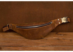 Vintage Brown Mens Leather Mens Fanny Pack Brown Waist Bag Hip Pack Belt Bag Bum bag for Men - iwalletsmen