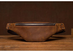 Vintage Brown Mens Leather Mens Fanny Pack Brown Waist Bag Hip Pack Belt Bag Bum bag for Men - iwalletsmen