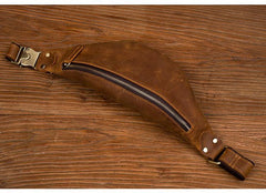 Vintage Brown Mens Leather Mens Fanny Pack Brown Waist Bag Hip Pack Belt Bag Bum bag for Men - iwalletsmen