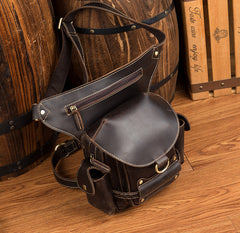Cool Brown Leather Mens Fanny Pack Khaki Waist Bags Belt Tool Bag Hip Pack Belt Bag Bumbag for Men - iwalletsmen
