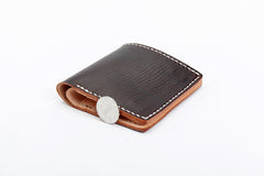 Handmade Dark Brown Leather Mens billfold Wallet Bifold Front Pocket Small Wallet For Men - iwalletsmen