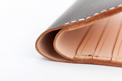 Handmade Dark Brown Leather Mens billfold Wallet Bifold Front Pocket Small Wallet For Men - iwalletsmen