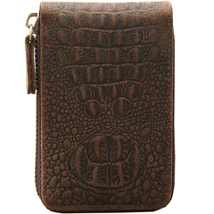 Dark Brown Leather Mens Small Card Wallet Card Holder Coin Purse For Men - iwalletsmen