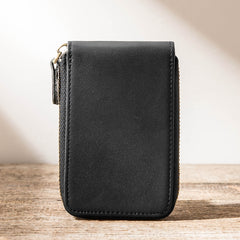 Dark Brown Leather Mens Small Card Wallet Card Holder Coin Purse For Men - iwalletsmen