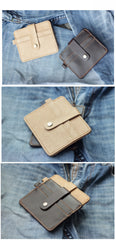 Vintage Brown Slim Leather Mens Card Wallets Small Card Holder Front Pocket Wallet For Men - iwalletsmen