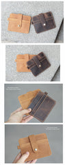 Vintage Brown Slim Leather Mens Card Wallets Small Card Holder Front Pocket Wallet For Men - iwalletsmen