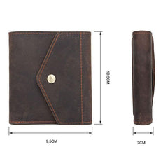 Dark Brown Small MENS LEATHER Bifold Wallet Card Brown billfold Wallet FOR MEN - iwalletsmen