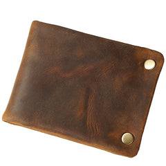 Dark Brown Small MENS LEATHER Brown Trifold Wallet SLIM billfold Brown Wallet FOR MEN - iwalletsmen