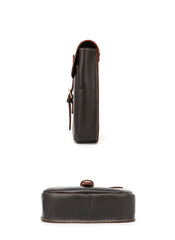 Dark Brown Vintage Leather Mens Small Messenger Bag Waist Bag Belt Pouch Bag For Men - iwalletsmen