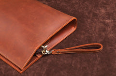 Dark Brown MENS LEATHER SLIM CLUTCH ENVELOPE BAG CLUTCH BAG FOR MEN - iwalletsmen