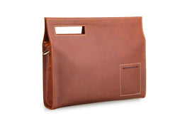Dark Brown MENS LEATHER SLIM CLUTCH ENVELOPE BAG CLUTCH BAG FOR MEN - iwalletsmen