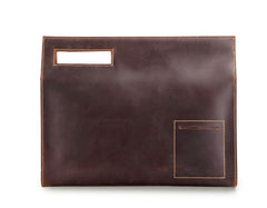 Dark Brown MENS LEATHER SLIM CLUTCH ENVELOPE BAG CLUTCH BAG FOR MEN - iwalletsmen