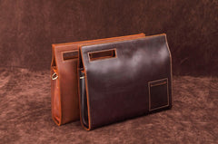 Dark Brown MENS LEATHER SLIM CLUTCH ENVELOPE BAG CLUTCH BAG FOR MEN - iwalletsmen