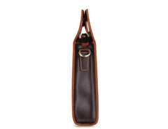 Dark Brown MENS LEATHER SLIM CLUTCH ENVELOPE BAG CLUTCH BAG FOR MEN - iwalletsmen