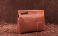 Dark Brown MENS LEATHER SLIM CLUTCH ENVELOPE BAG CLUTCH BAG FOR MEN - iwalletsmen