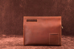 Dark Brown MENS LEATHER SLIM CLUTCH ENVELOPE BAG CLUTCH BAG FOR MEN - iwalletsmen