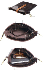 Dark Coffee Leather Mens Small Vertical Courier Bag Messenger Bags Black Small Postman Bag For Men - iwalletsmen