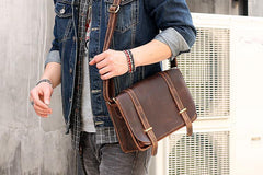 Cool Brown Leather Mens Casual 10