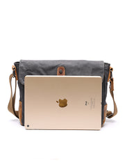 Small Waxed Canvas Mens Waterproof Green Side Bag Courier Bag Messenger Bag for Men - iwalletsmen