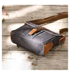Small Waxed Canvas Mens Waterproof Green Side Bag Courier Bag Messenger Bag for Men - iwalletsmen