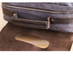 Dark Gray Waxed Canvas Mens Large 15'' Laptop Backpack College Backpack Hiking Backpack for Men - iwalletsmen