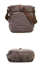 Canvas Black Mens 10 inches Small Vertical Postman Bag Messenger Bags Courier Bag For Men - iwalletsmen