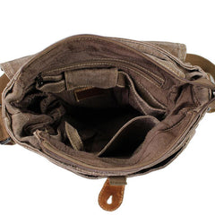 Canvas Black Mens 10 inches Small Vertical Postman Bag Messenger Bags Courier Bag For Men - iwalletsmen