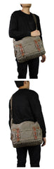 Cool Canvas Black Mens 13 inches Messenger Bag Side Bags Green Postman Bag Courier Bag For Men - iwalletsmen
