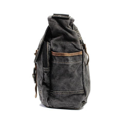 Cool Canvas Black Mens 13 inches Messenger Bag Side Bags Green Postman Bag Courier Bag For Men - iwalletsmen
