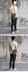 over the chest bag​ Canvas Sling Pack One Shoulder Backpack For Men Cool Sling Bag Mens Chest Bag