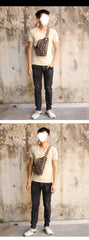 sling bag chest​ Canvas Sling Pack One Shoulder Backpack For Men Cool Sling Bag Mens Chest Bag