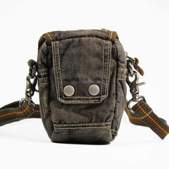 Canvas Black Mens Mini Side Small Messenger Bag Belt Bag Canvas Belt Pouch Waist Bag For Men - iwalletsmen