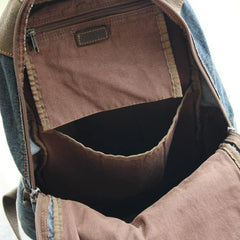 Denim Blue Mens 14 inches Backpack School Backpack Blue Jean Travel Backpack For Men - iwalletsmen
