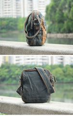Denim Blue Mens Postman Bag Casual Small Vertical Messenger Bag Jean Courier Bag For Men - iwalletsmen