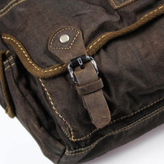 Cool Dark Green Denim Mens 10 inches Messenger Bags Jean Postman Bags Courier Bag For Men - iwalletsmen