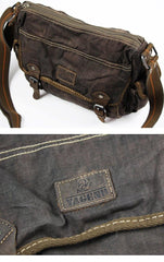 Cool Dark Green Denim Mens 10 inches Messenger Bags Jean Postman Bags Courier Bag For Men - iwalletsmen