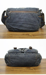 Denim Blue Mens Small Courier Bag Messenger Bag Blue Jean Postman Bags For Men - iwalletsmen