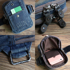 Blue Denim Cell Phone HOLSTER Arm Pouches for Men Arm Bags Arm HOLSTER For Men - iwalletsmen