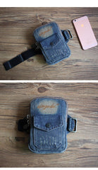 Blue Denim Cell Phone HOLSTER Arm Pouches for Men Arm Bags Arm HOLSTER For Men - iwalletsmen