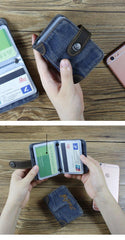 Blue Denim Mens Bifold billfold Card Wallet Jean Card Holders Card Wallet For Men - iwalletsmen