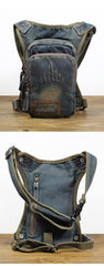 Denim  Mens Waist Bag DropLeg Pouch Bag Blue Hip Bag Fanny Pack For Men - iwalletsmen