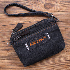 Denim Womens Mini Shoulder Bags Keys Coin Wallet Crossbody Bag Denim Wirstlet Purse