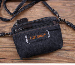 Denim Womens Mini Shoulder Bags Keys Coin Wallet Crossbody Bag Denim Wirstlet Purse