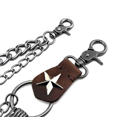 Badass Double Silver Wallet Chain Long Biker Wallet Chain Punk Pants Chain For Men - iwalletsmen