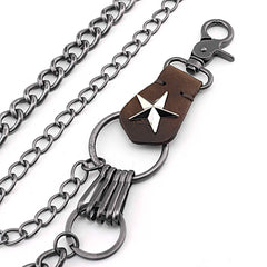 Badass Double Silver Wallet Chain Long Biker Wallet Chain Punk Pants Chain For Men - iwalletsmen