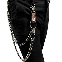 Badass Double Silver Wallet Chain Long Biker Wallet Chain Punk Pants Chain For Men - iwalletsmen