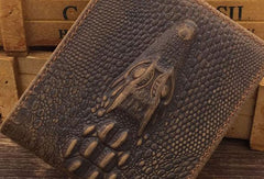 Dragon Leather Mens Wallets Alligator Pattern Cool billfold Slim Bifold Wallet Card Wallet Purse for Mens - iwalletsmen