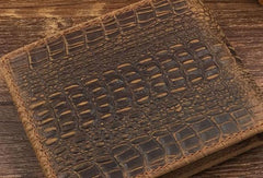 Dragon Leather Mens Wallets Alligator Pattern Cool billfold Slim Bifold Wallet Card Wallet Purse for Mens - iwalletsmen