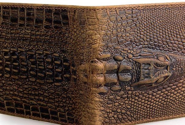 Dragon Leather Mens Wallets Alligator Pattern Cool billfold Slim Bifold Wallet Card Wallet Purse for Mens - iwalletsmen